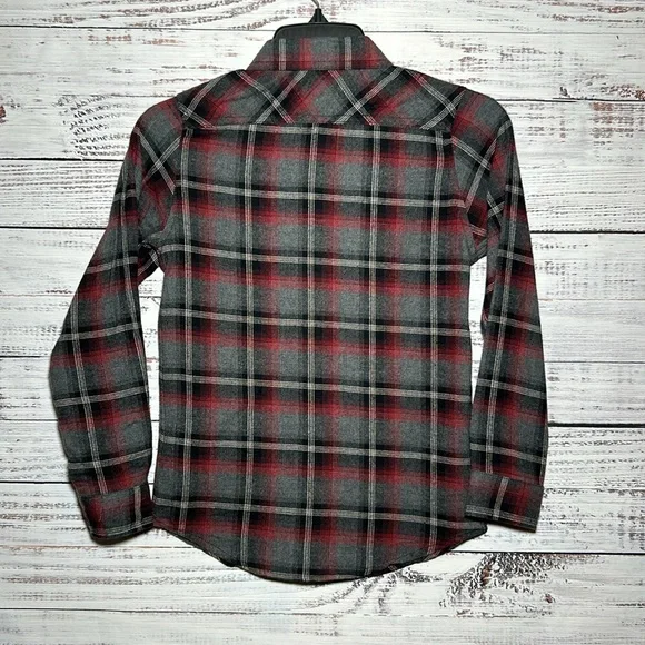 First Wave Dillards Charcoal Flannel Button Up Boys Size 10/12 NWT - Picture 9 of 15